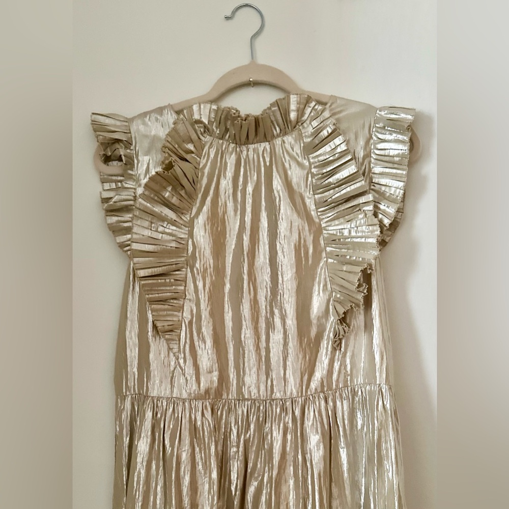 Sea New York Metallic Naya Box Pleat Maxi Dress - Picture 6 of 10